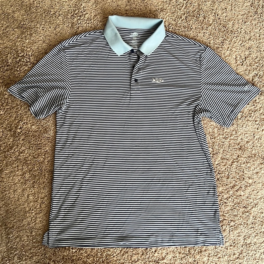 AFTCO Divot Performance Men’s Polo Shirt Large Activewear Moisture Wicking